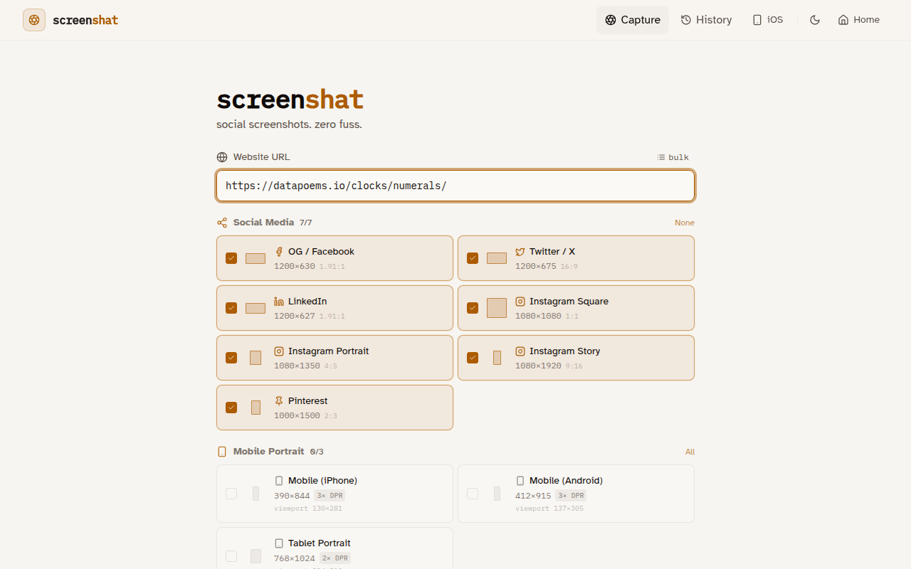 Screenshat web tool showing a screenshot with alt text fields
