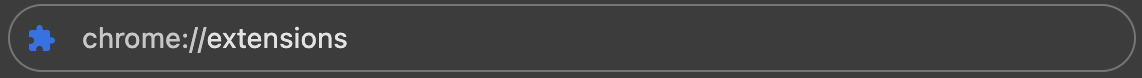 Chrome extensions URL typed into the address bar