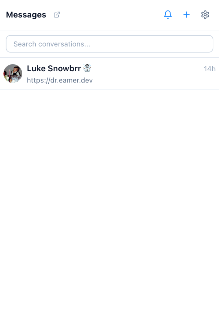 Bluedrop direct message thread view